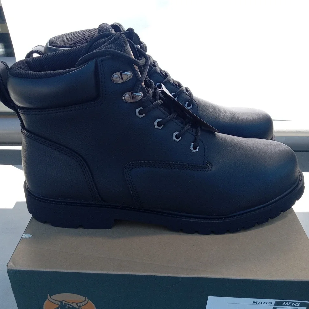 Brahma Men's Mass Soft Toe Work Boots Size 13‎ Black Oil & Slip Resistant Sole